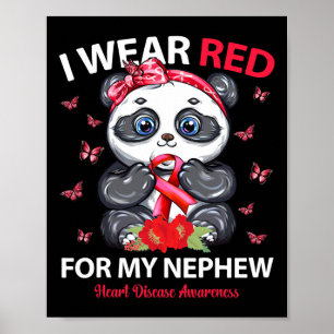 Red for My Nephew Heart Disease Awareness Pan Poster