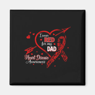 Red for My Vater Heart Disease Red Ribbon Aware Magnet