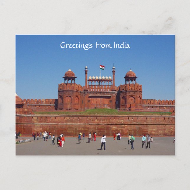 Red Fort Delhi Postkarte (Vorderseite)