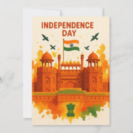 Red Fort India Independence Day Card