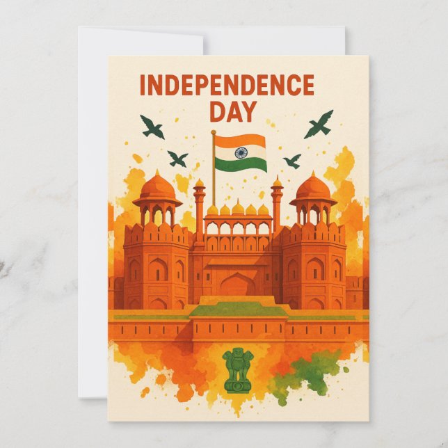 Red Fort India Independence Day Card (Vorderseite)