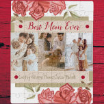 Red Foto Collage Beste Mama je Tag der Modernen Mü Puzzle<br><div class="desc">Foto Collage in modernem,  hübschen,  floralen Rahmen mit Rose in Rot,  Rosa und Grün und Foto Collage für Ihre beste Mama Ever Sake. Perfekt für eine geliebte Mutter. Personalisieren Sie Ihre besten Fotos mit Mama und Namen.</div>