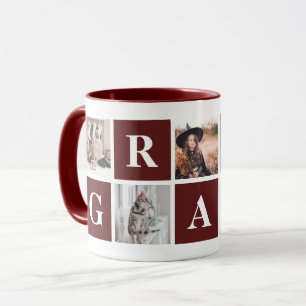 Red Foto Collage Personalisierte Fehler für Oma Tasse