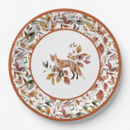 Red Fox Autumn Herbstlaubs Pattern Pappteller