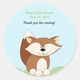 Red Fox Baby Showsticker Runder Aufkleber