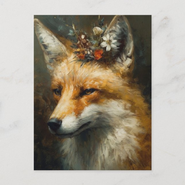 Red Fox Boho Postkarte (Vorderseite)