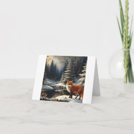Red Fox Christmas Karte