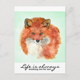 Red Fox - Das Leben arbeitet immer für mich! Postkarte