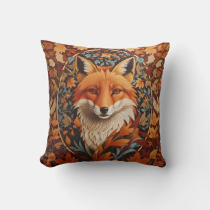 Red Fox Face saisonale Herbstlaub Kissen