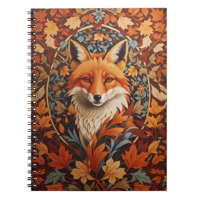 Red Fox Face saisonale Herbstlaub Notizblock (Vorderseite)