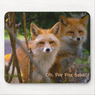 Red Fox Family Nature Lover Individuelle Name Mousepad