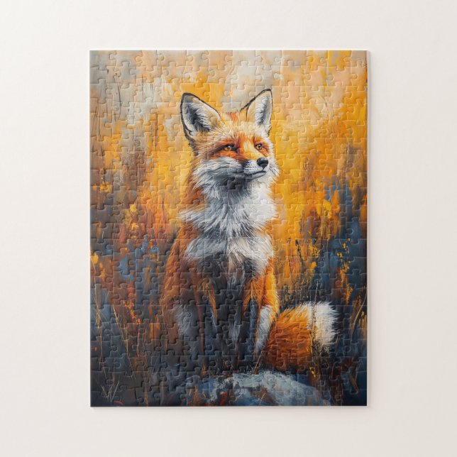 Red Fox Fett Digitales Gemälde Puzzle (Vertikal)