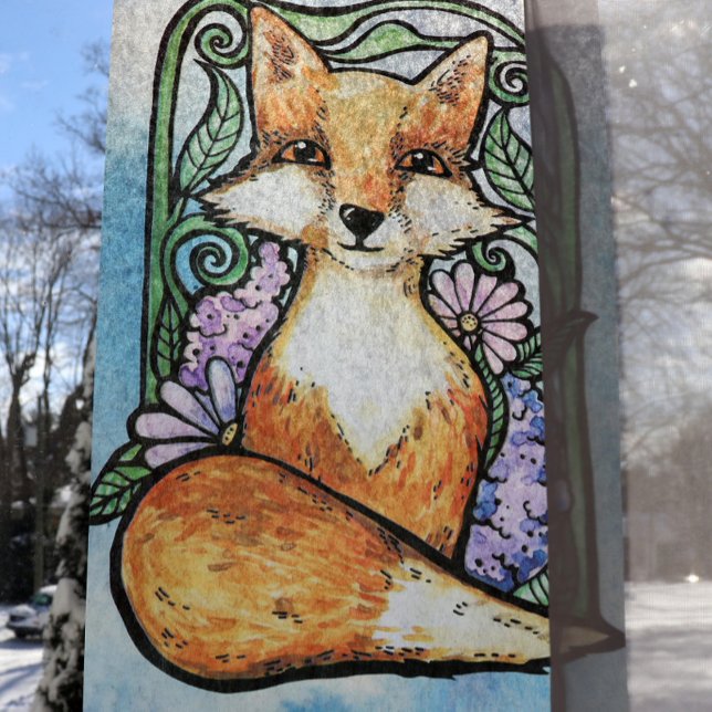 Red Fox Floral Nature Art Seidenpapier (Von Creator hochgeladen)