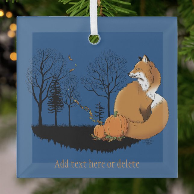 Red Fox Forest Pumpkins Ornament Aus Glas (Von Creator hochgeladen)