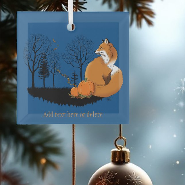 Red Fox Forest Pumpkins Ornament Aus Glas (Von Creator hochgeladen)