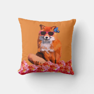 Red fox Funny Niedlich Art Throw Kissen