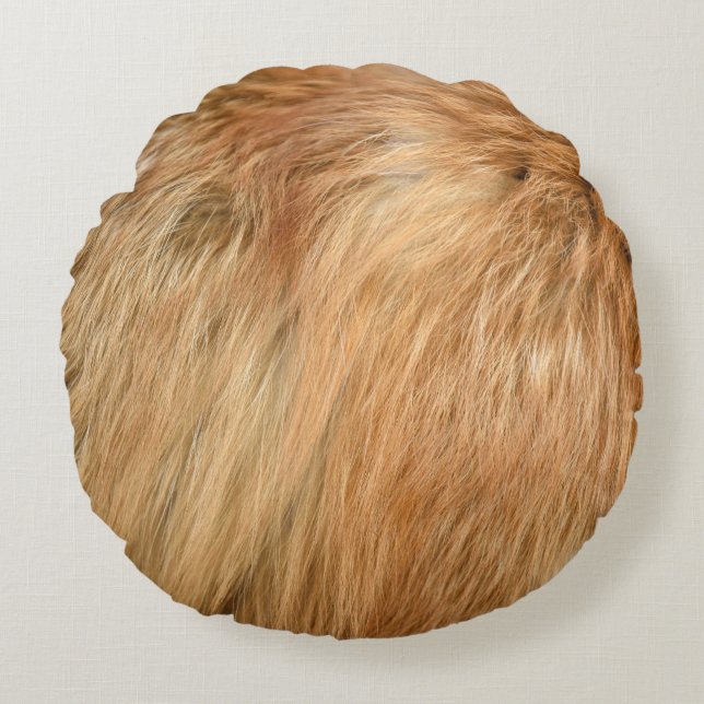 Red Fox Fur Muster Tile Rundes Kissen (Vorderseite)