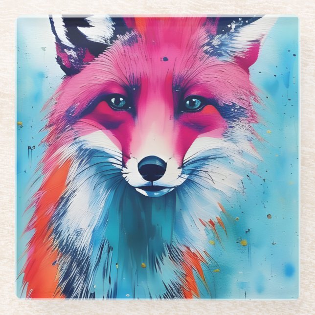 Red Fox Glasuntersetzer (Vorderseite)