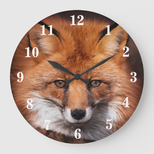 Red Fox Große Wanduhr (Vorderseite)