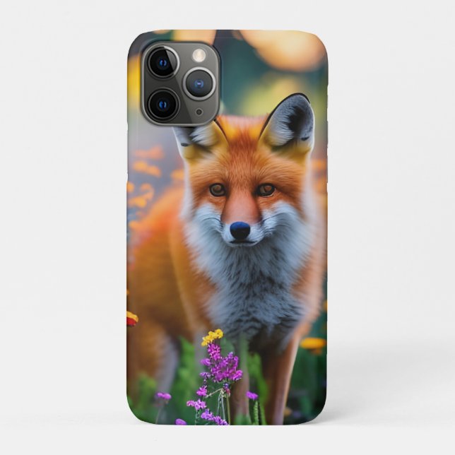 Red Fox im Bereich der Wildblumen Case-Mate iPhone Hülle (Rückseite)