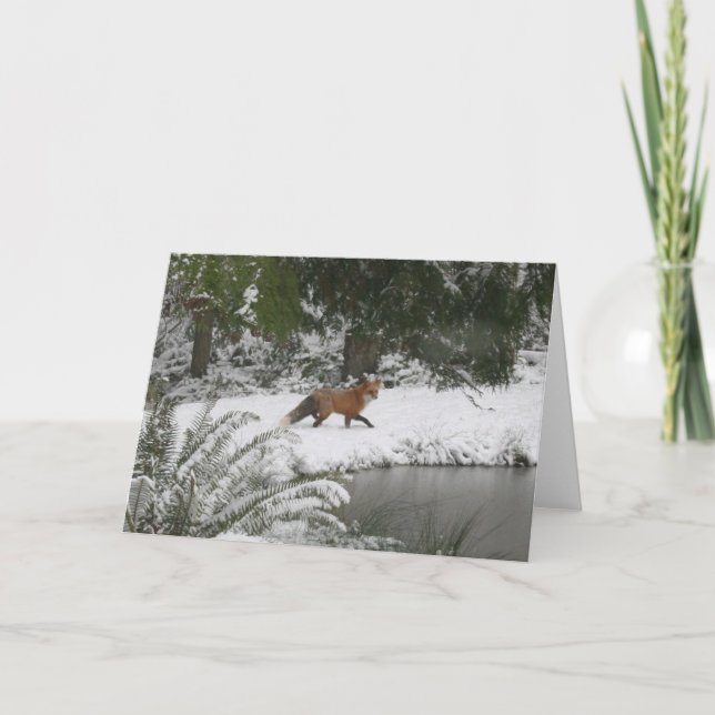 Red Fox im Winter Wonderland Karte (Vorderseite)