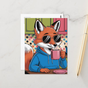 Red Fox in der Küche Postkarte