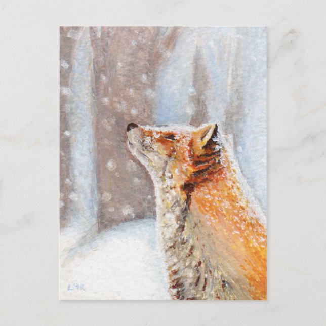 Red Fox in der Schneebildkarte Postkarte (Vorderseite)