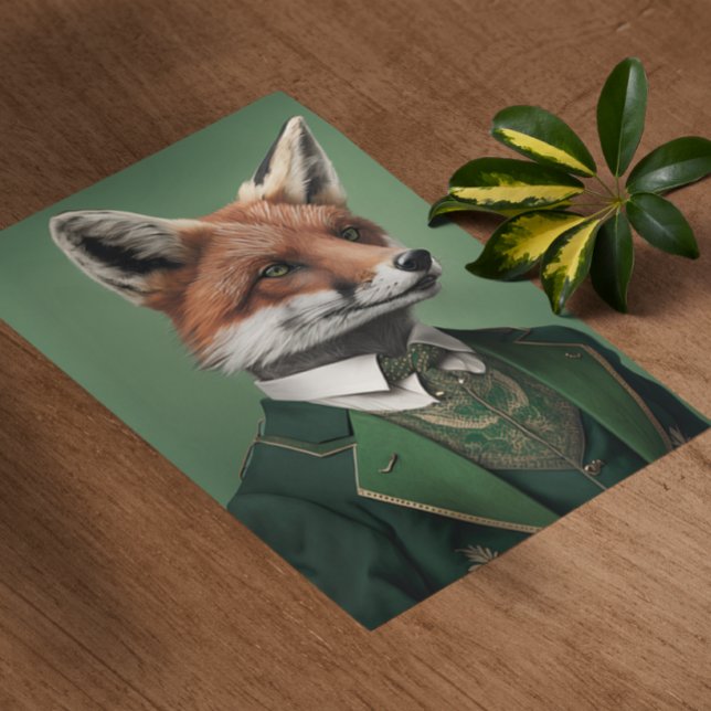 Red Fox in einem grünen St. Patrick's Day Anzug Poster (Von Creator hochgeladen)