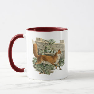 Red Fox in Rustic Country Hütte Illustration Tasse