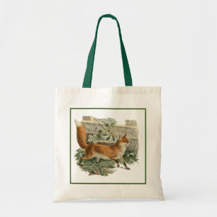 Red Fox in Rustic Country Hütte Illustration Tragetasche