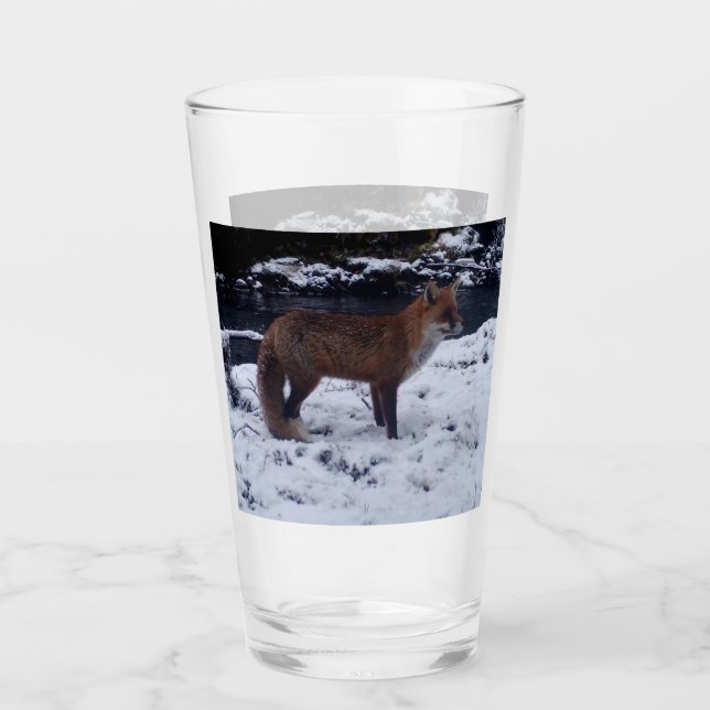 Red Fox in Snow Glas (Vorderseite)