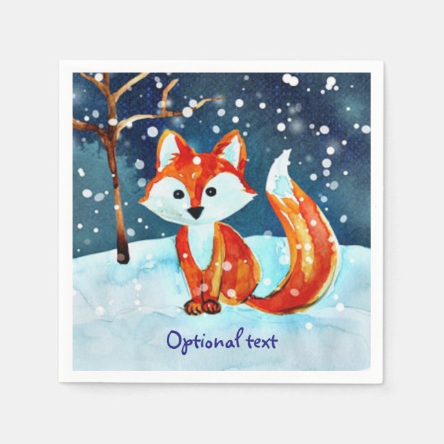 Red Fox in Snow Serviette (Vorderseite)