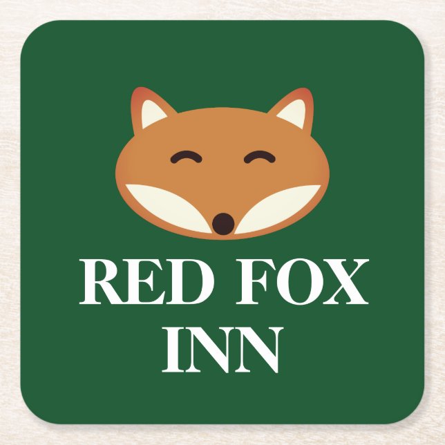 Red Fox Inn Pub benutzerdefinierte Bar Untersetzer (Vorderseite)