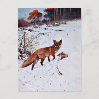 Red Fox Jagd Kunst Postkarte