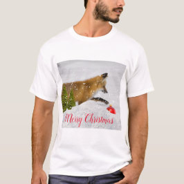 Red Fox Jagen Weihnachtsschmuck im Schnee T-Shirt