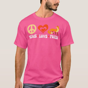 Red Fox Kawaii Peace Liebe Foxes T-Shirt