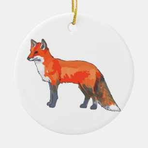 Red Fox Keramik Ornament