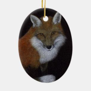 Red Fox Keramik Ornament