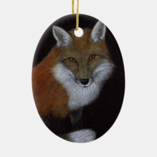 Red Fox Keramik Ornament (Hinten)