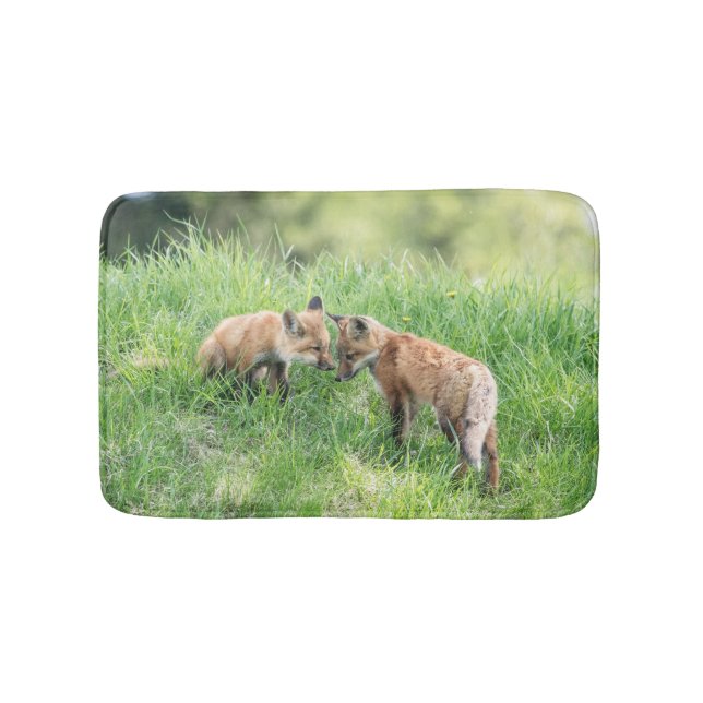 Red Fox Kits Badematte (Vorderseite)