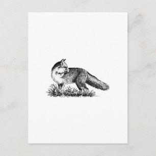 Red Fox (Line Art) Postkarte