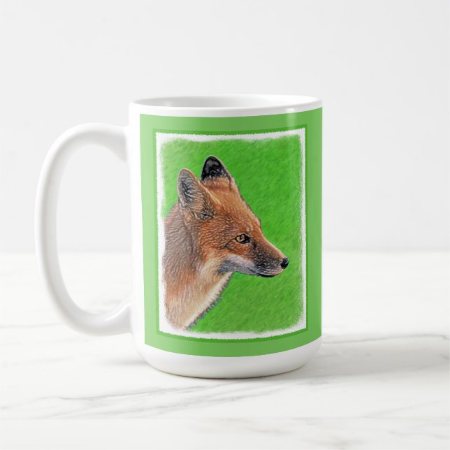 Red Fox Malerei - Original Wildlife Art Kaffeetasse (Links)