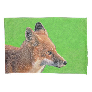 Red Fox Malerei - Original Wildlife Art Kissenbezug