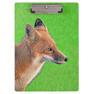 Red Fox Malerei - Original Wildlife Art Klemmbrett