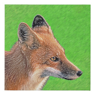 Red Fox Malerei - Original Wildlife Art Künstlicher Leinwanddruck