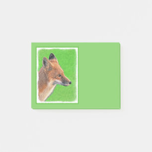 Red Fox Malerei - Original Wildlife Art Post-it Klebezettel