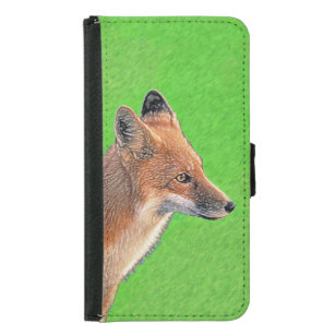 Red Fox Malerei - Original Wildlife Art Geldbeutel Hülle Für Das Samsung Galaxy S5