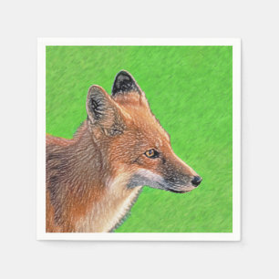 Red Fox Malerei - Original Wildlife Art Serviette