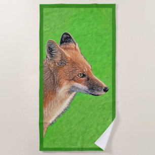 Red Fox Malerei - Original Wildlife Art Strandtuch