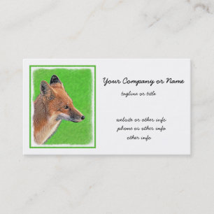 Red Fox Malerei - Original Wildlife Art Visitenkarte